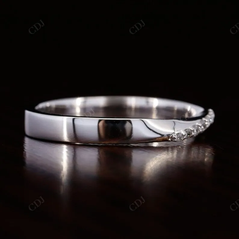 0.04CTW Round Cut Lab Grown Diamond Simple Wedding Band