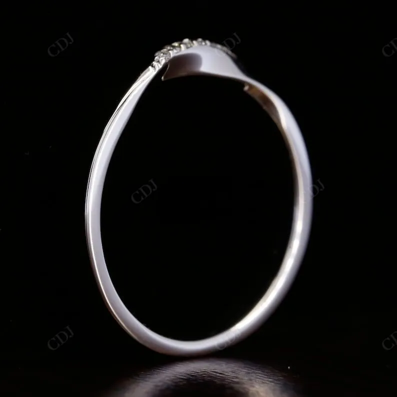 0.04CTW Round Cut Lab Grown Diamond Simple Wedding Band