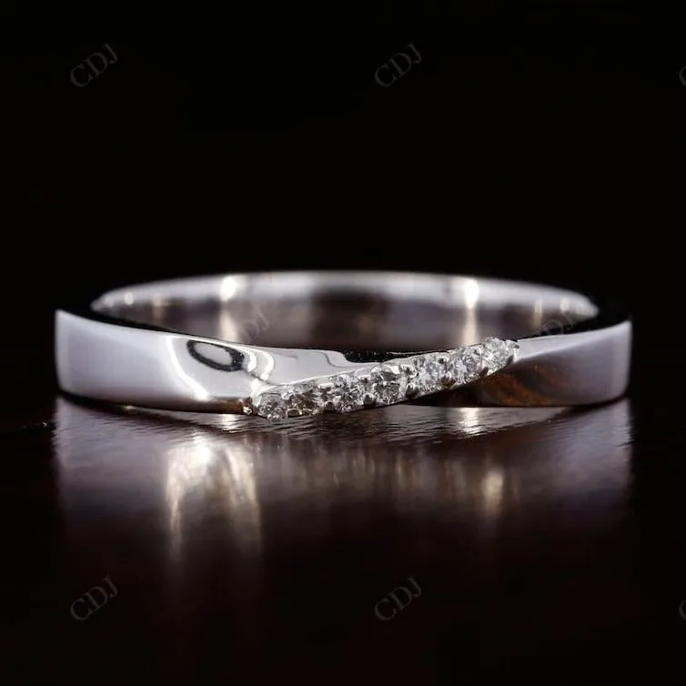 0.04CTW Round Cut Lab Grown Diamond Simple Wedding Band