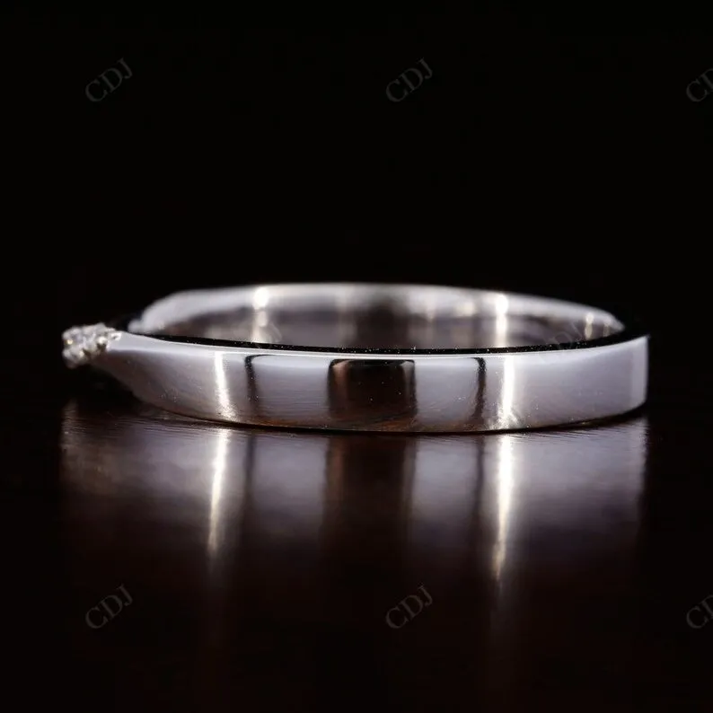0.04CTW Round Cut Lab Grown Diamond Simple Wedding Band