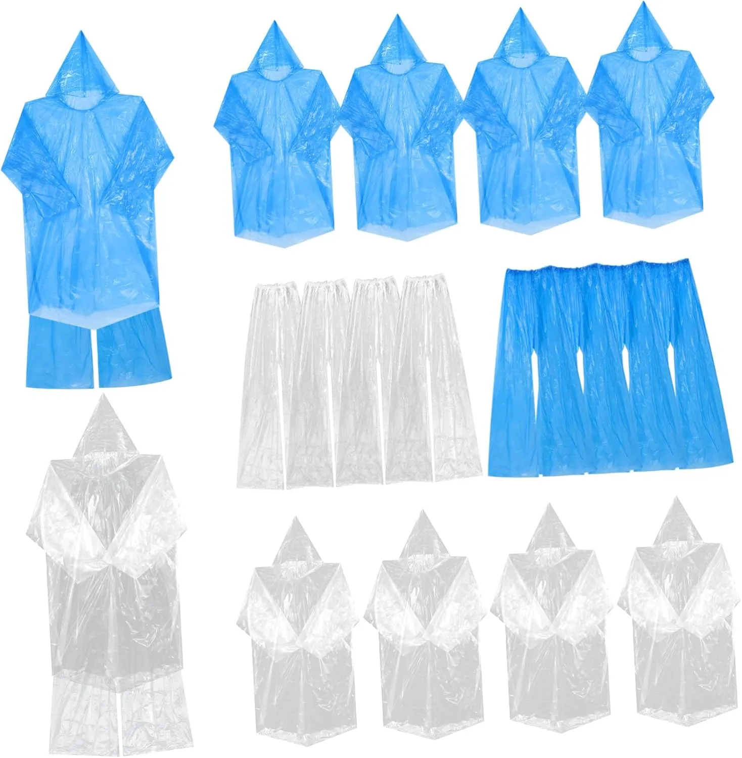 10 Pack Rain Ponchos Men's Women's Waterproof Rain Coats Hood Outdoor Gear Compact for Hiking