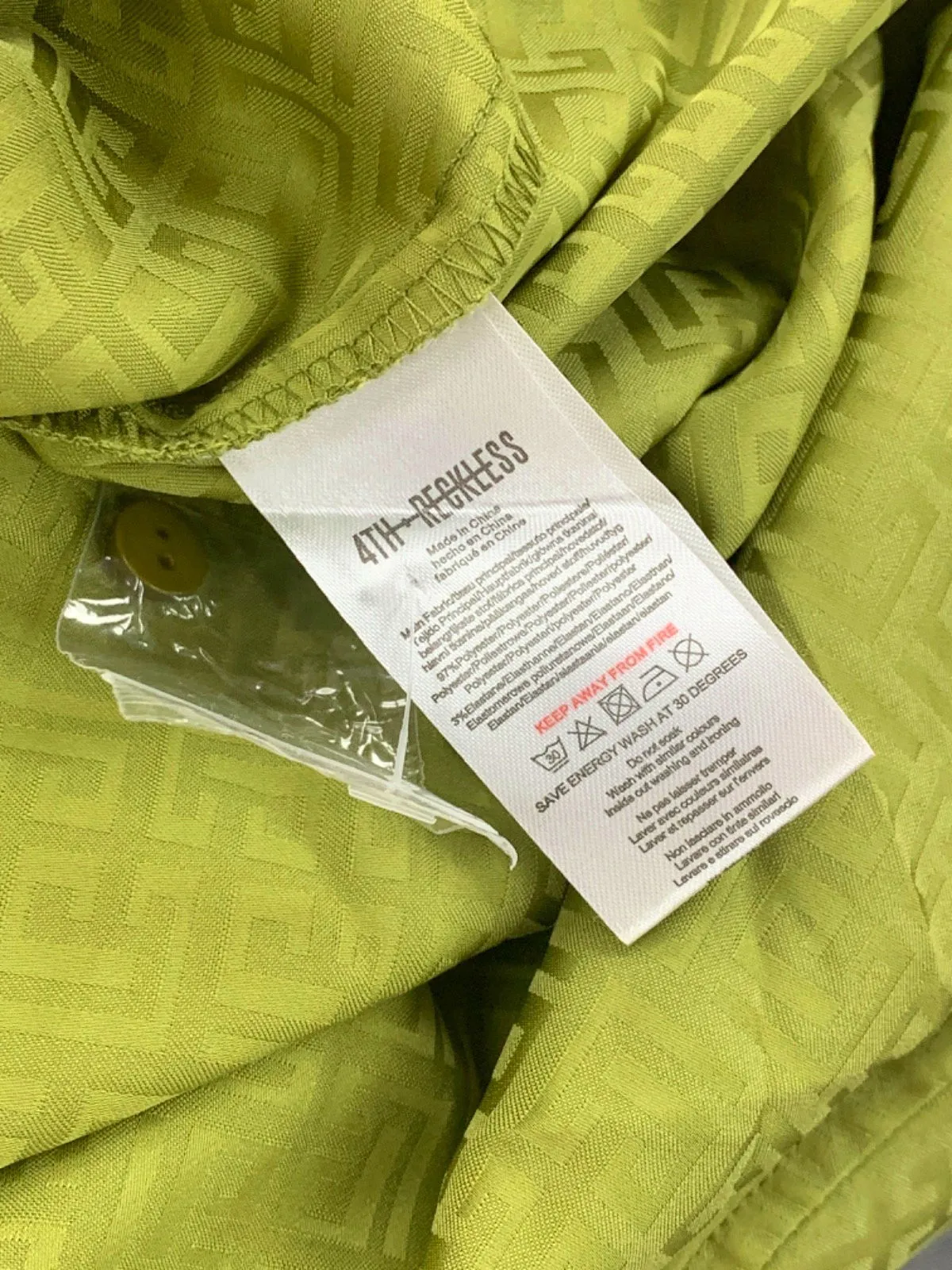 4th   Reckless Green Patterned Shirt UK 6
