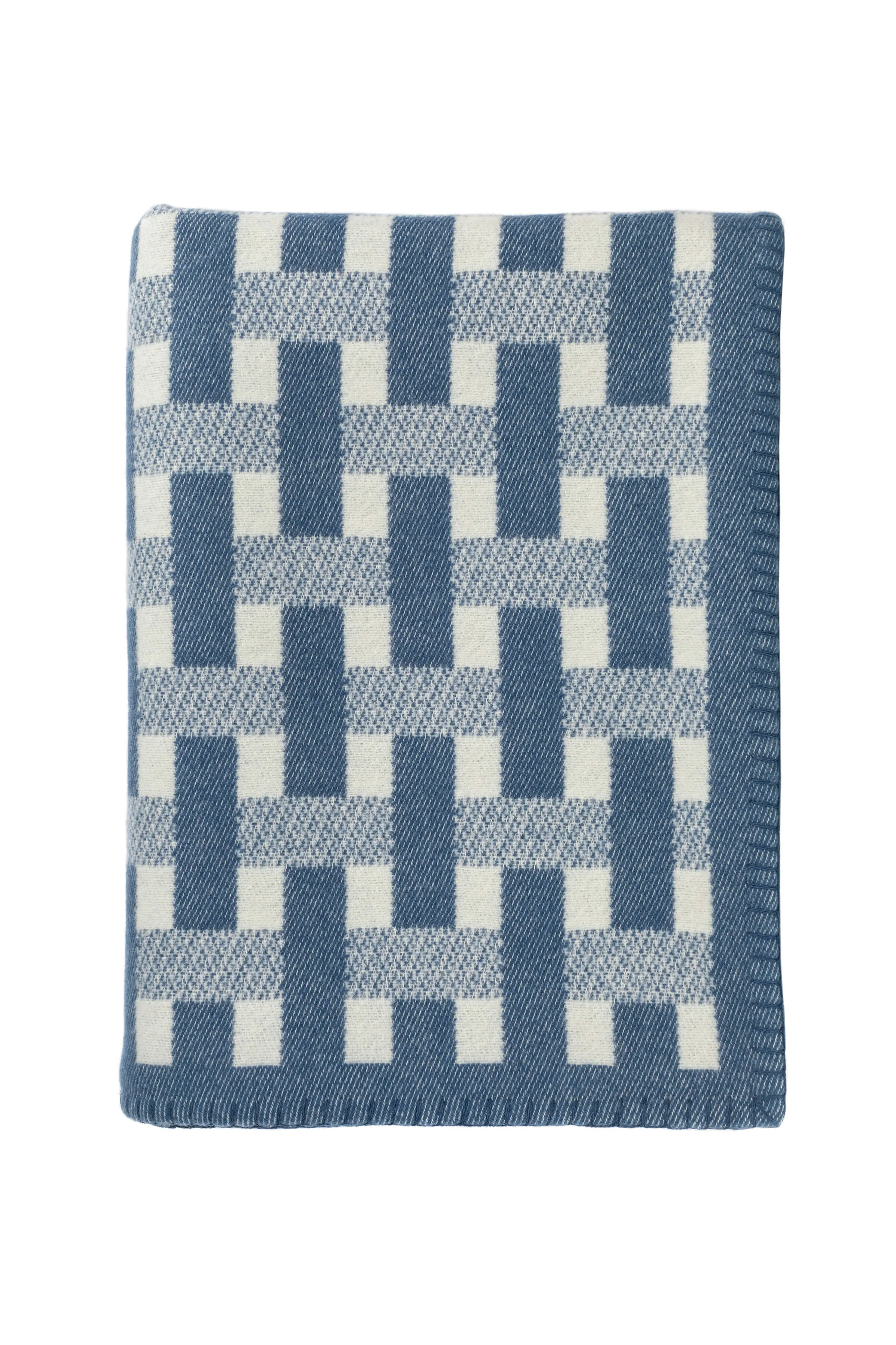 Blanket Stitched Basketweave Throw