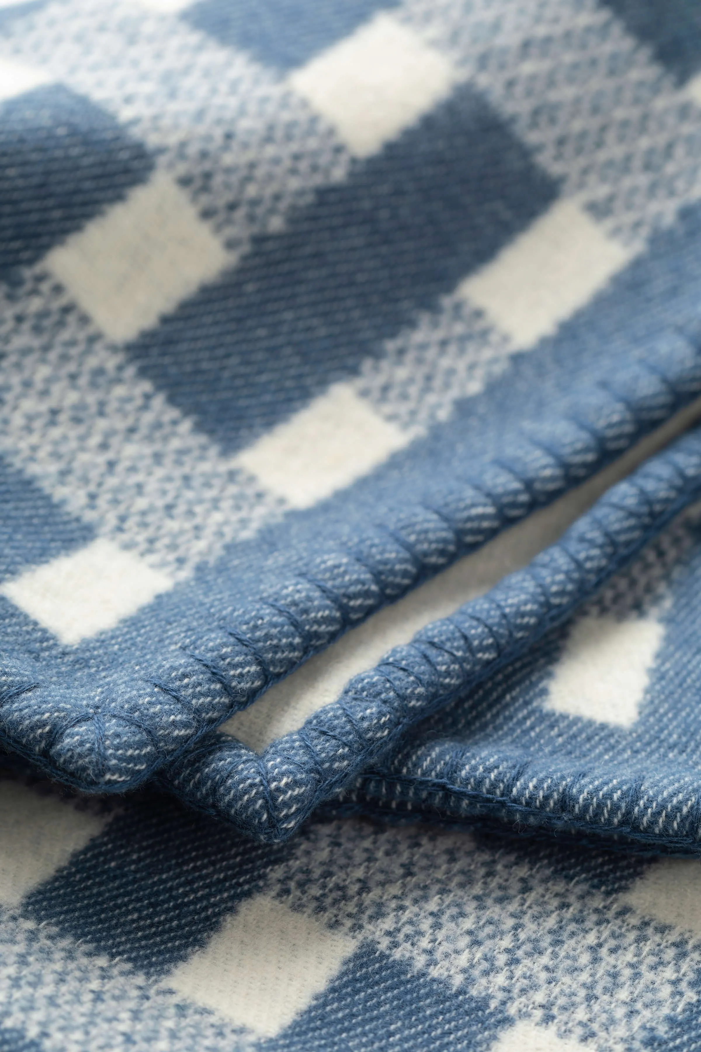 Blanket Stitched Basketweave Throw