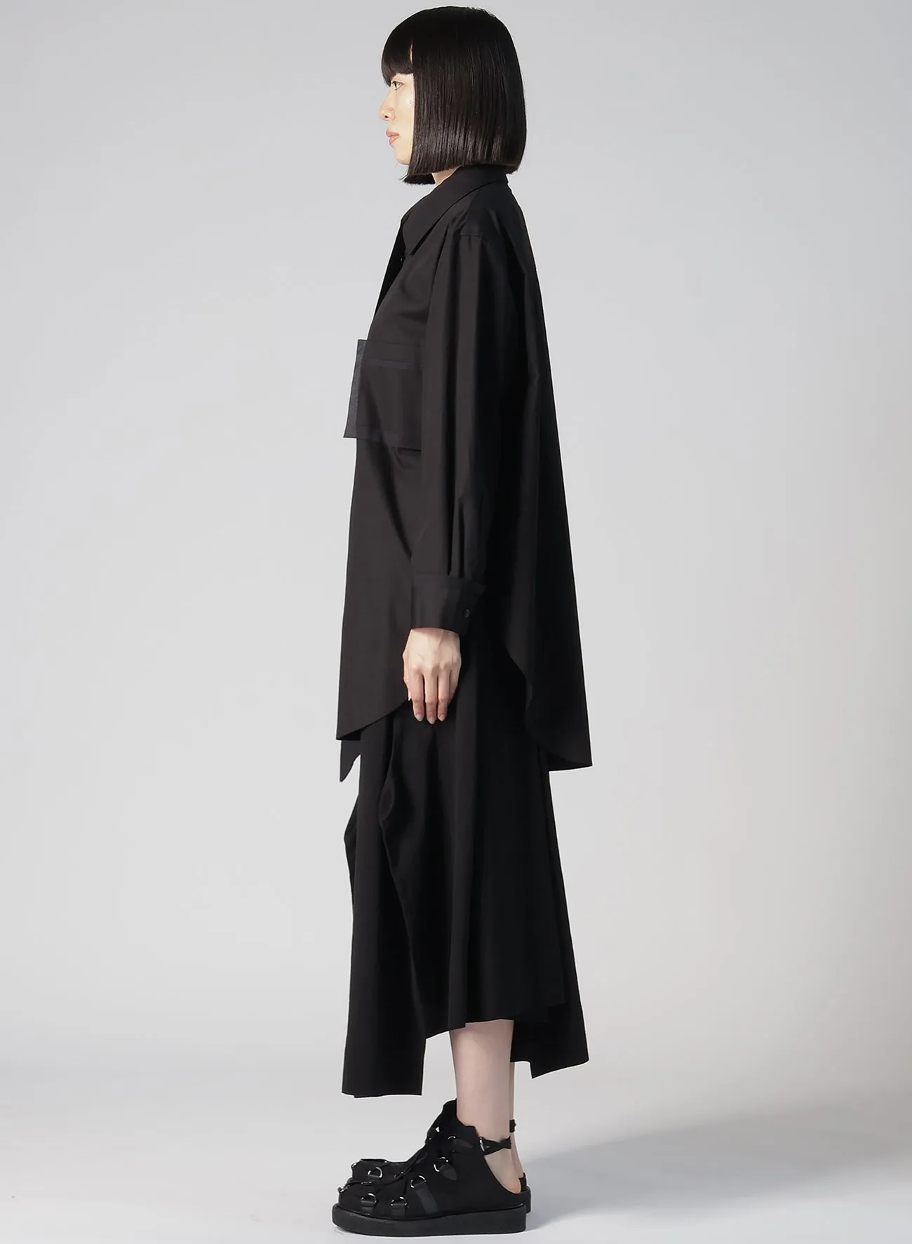 BROAD R-CUTTING TIE BLOUSE