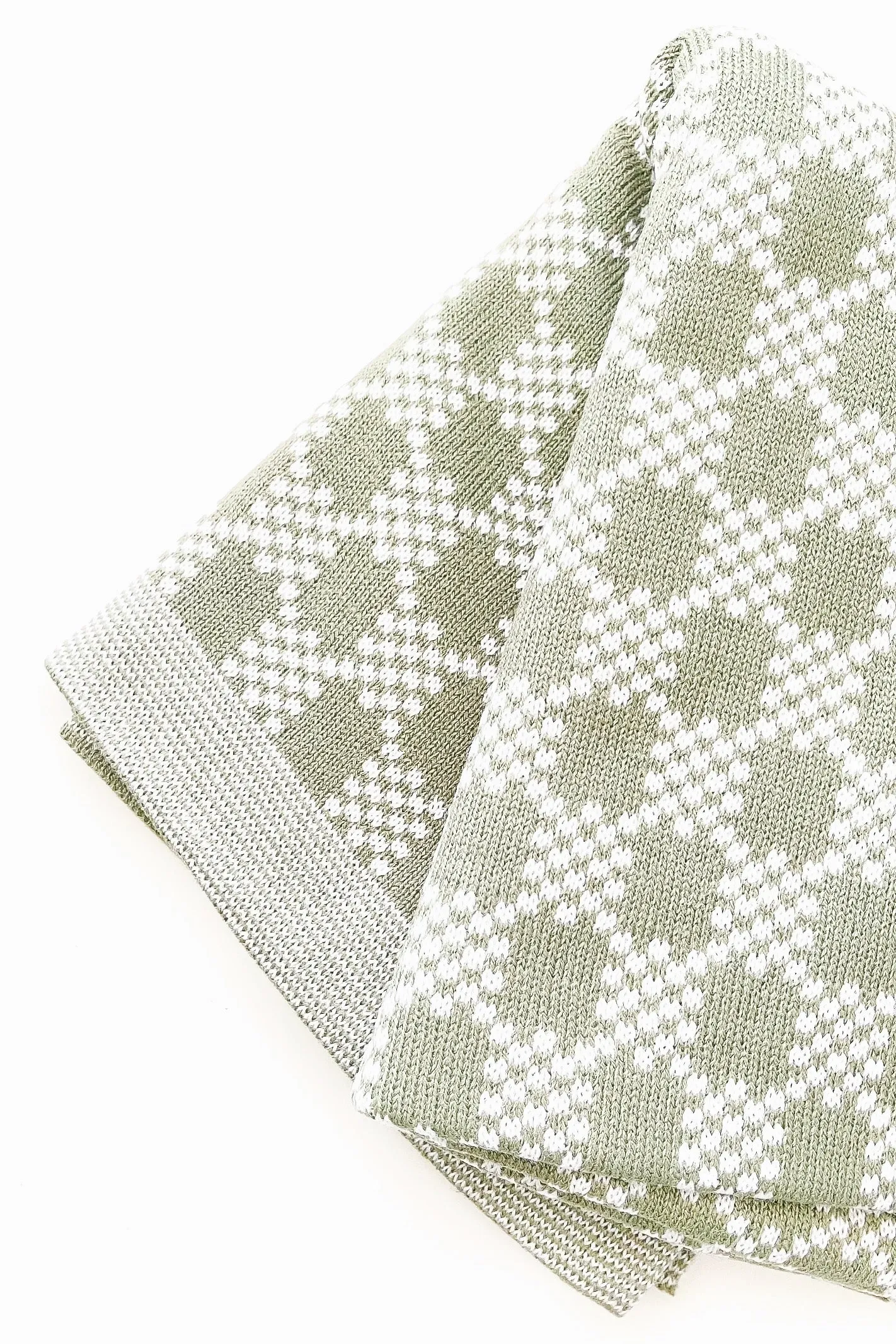 CHECK MATE KNIT BLANKET / SAGE