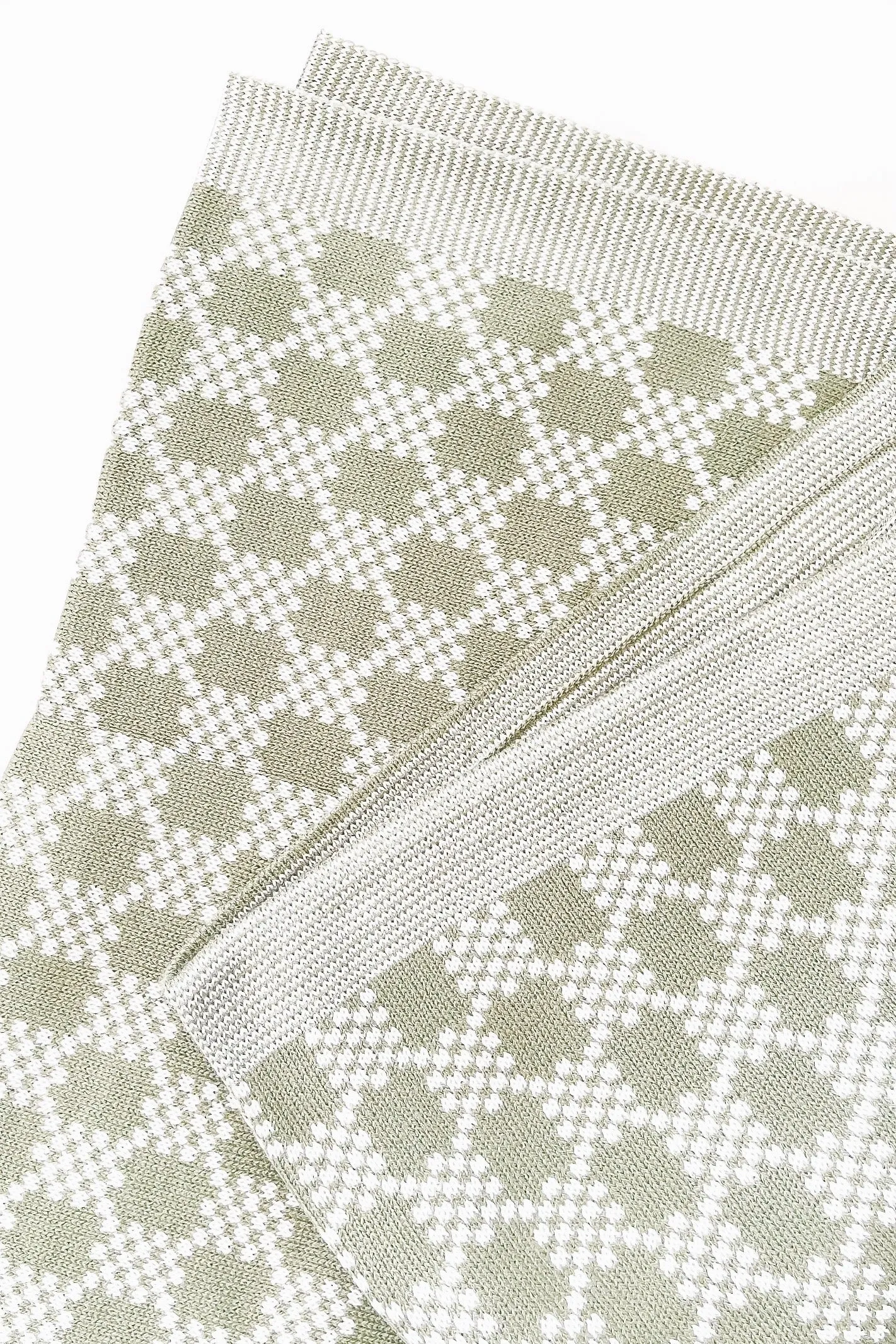 CHECK MATE KNIT BLANKET / SAGE