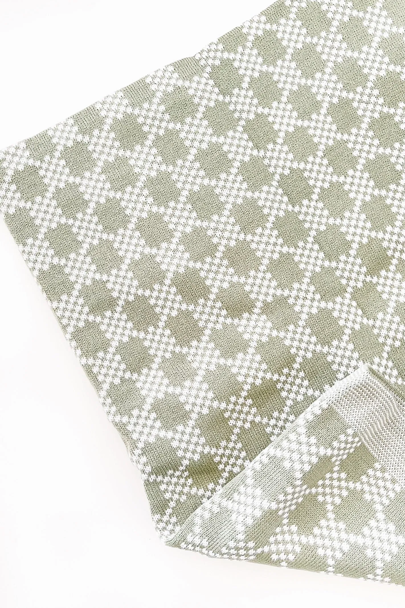 CHECK MATE KNIT BLANKET / SAGE
