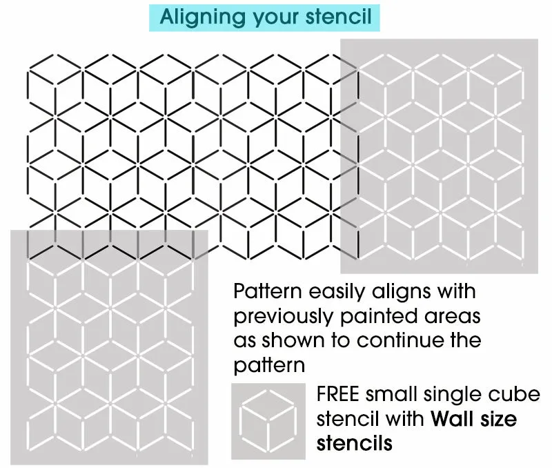 Cube Outlines Pattern Stencil