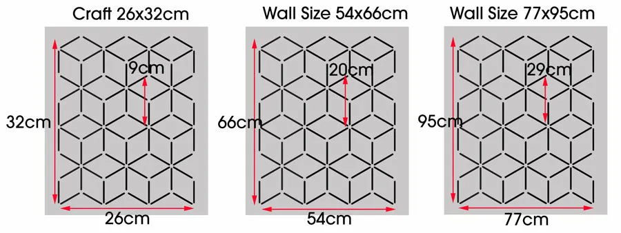 Cube Outlines Pattern Stencil