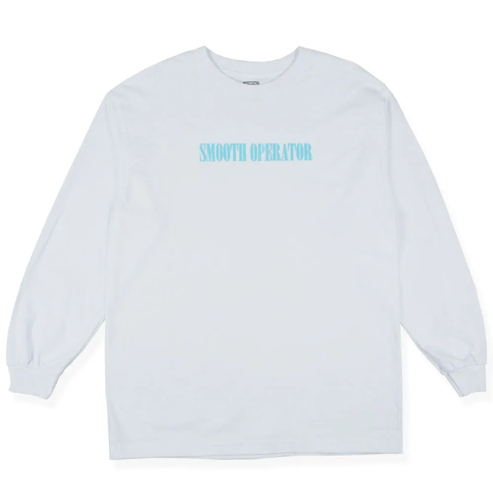 Dial Tone Wheel Co SMOOTH OPERATOR Longsleeve Tee White