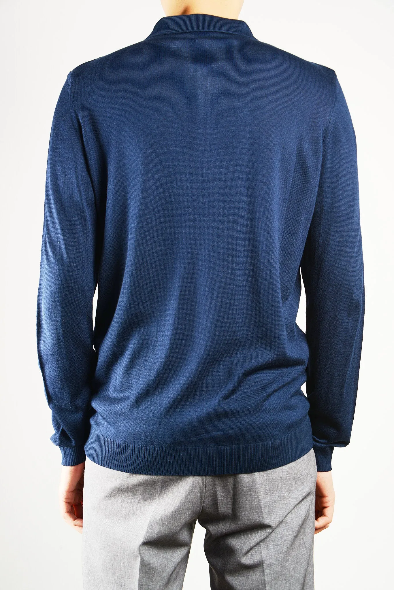 DT 1/4 Zip Lux Vertical Stripe Polo Ls