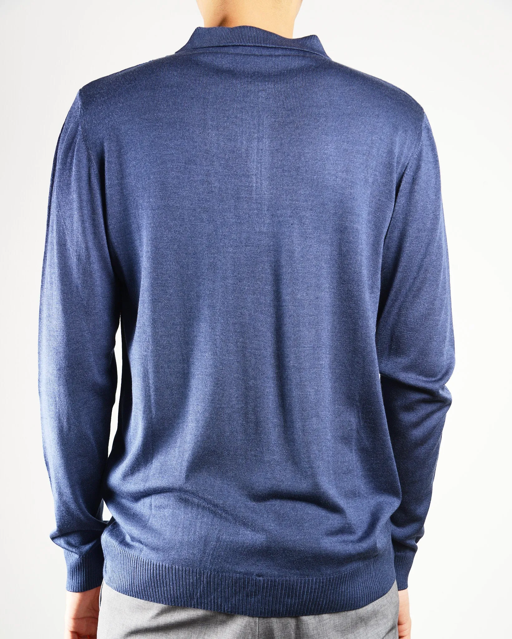 DT 1/4 Zip Lux Vertical Stripe Polo Ls