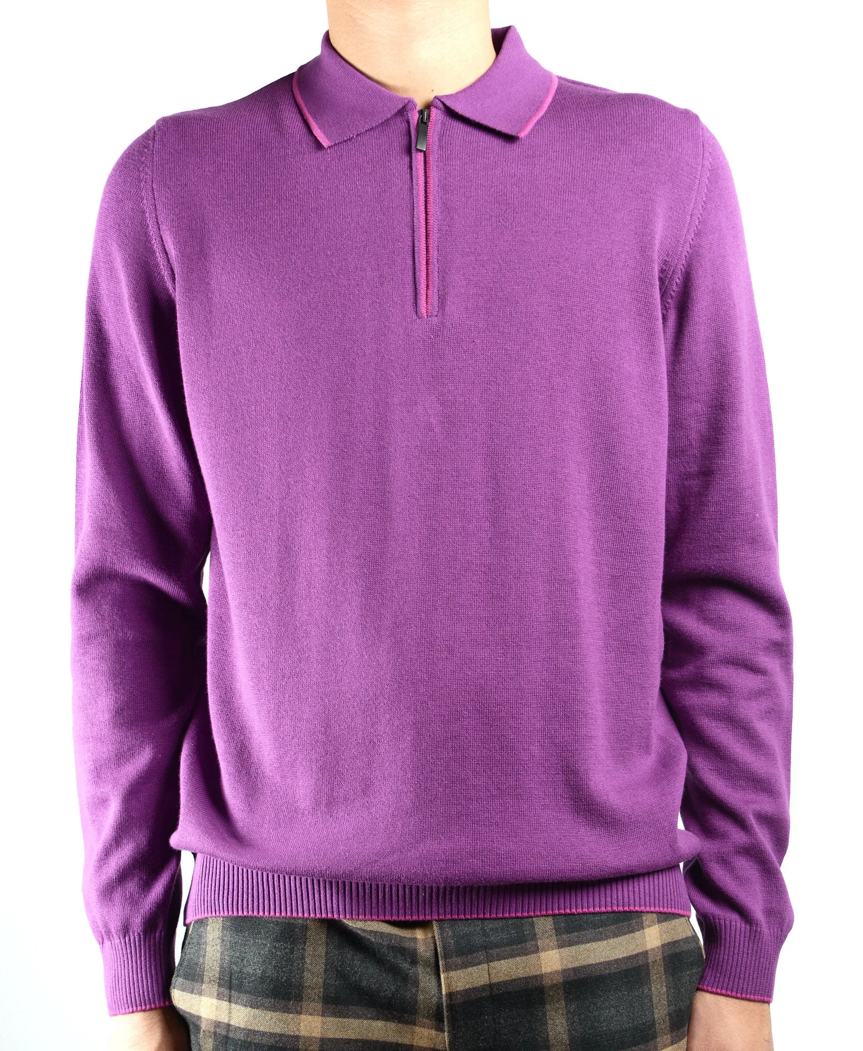 DT Tipped 1/4 Zip Polo Ls