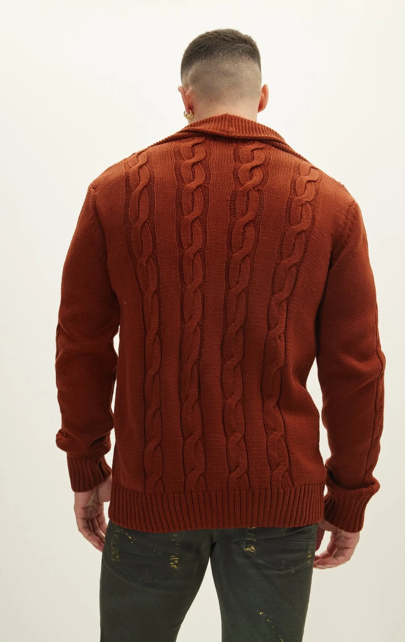 Four Button Down Cardigan - Orange