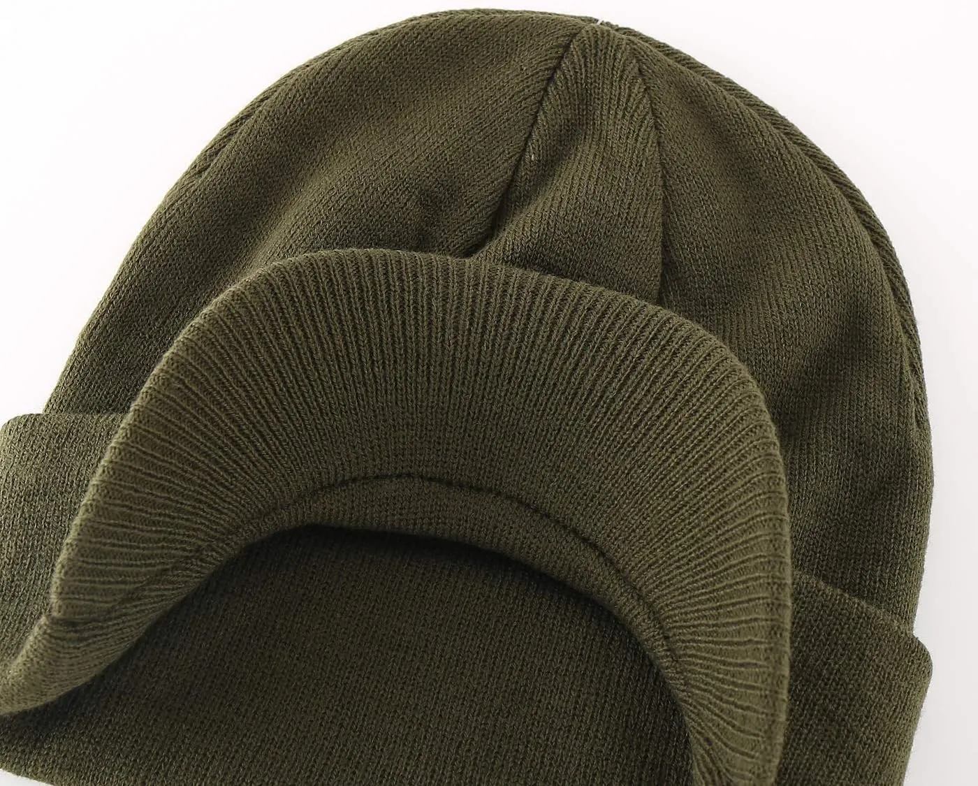 Home Prefer Men's Winter Beanie Hat with Brim Warm Double Knit Cuff Beanie Cap