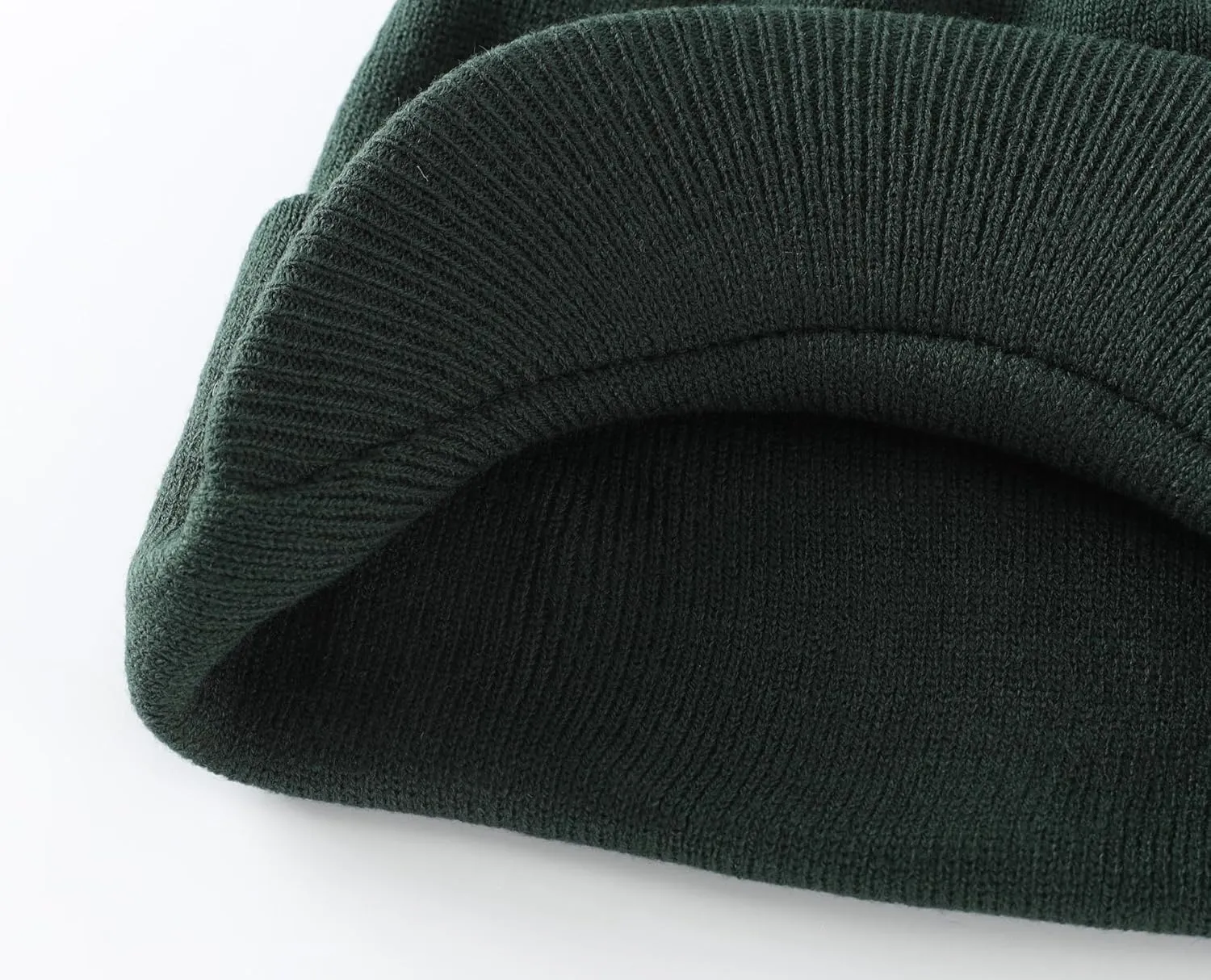 Home Prefer Men's Winter Beanie Hat with Brim Warm Double Knit Cuff Beanie Cap