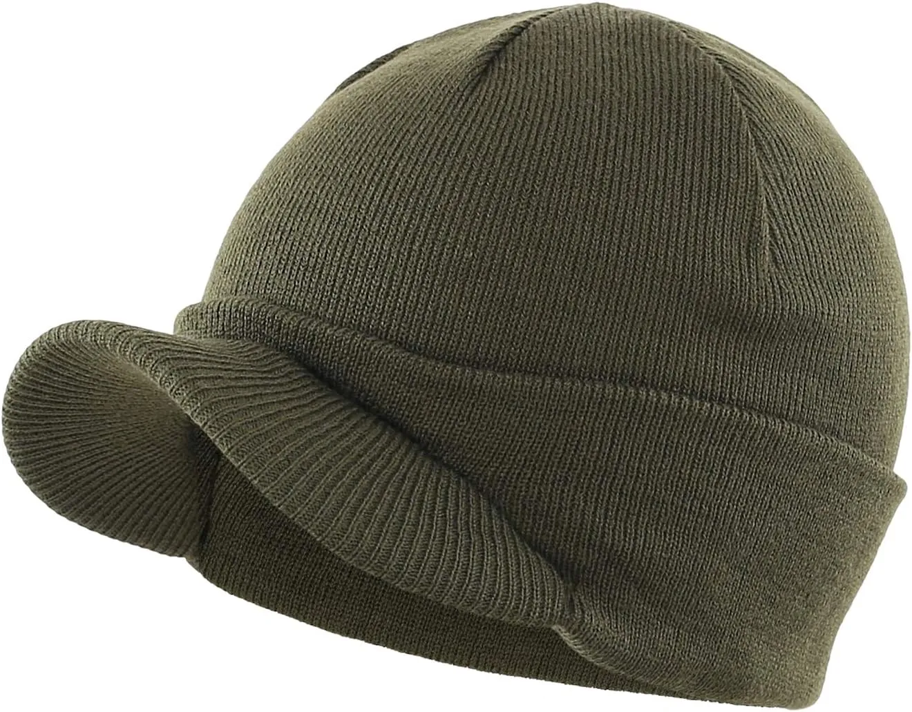 Home Prefer Men's Winter Beanie Hat with Brim Warm Double Knit Cuff Beanie Cap