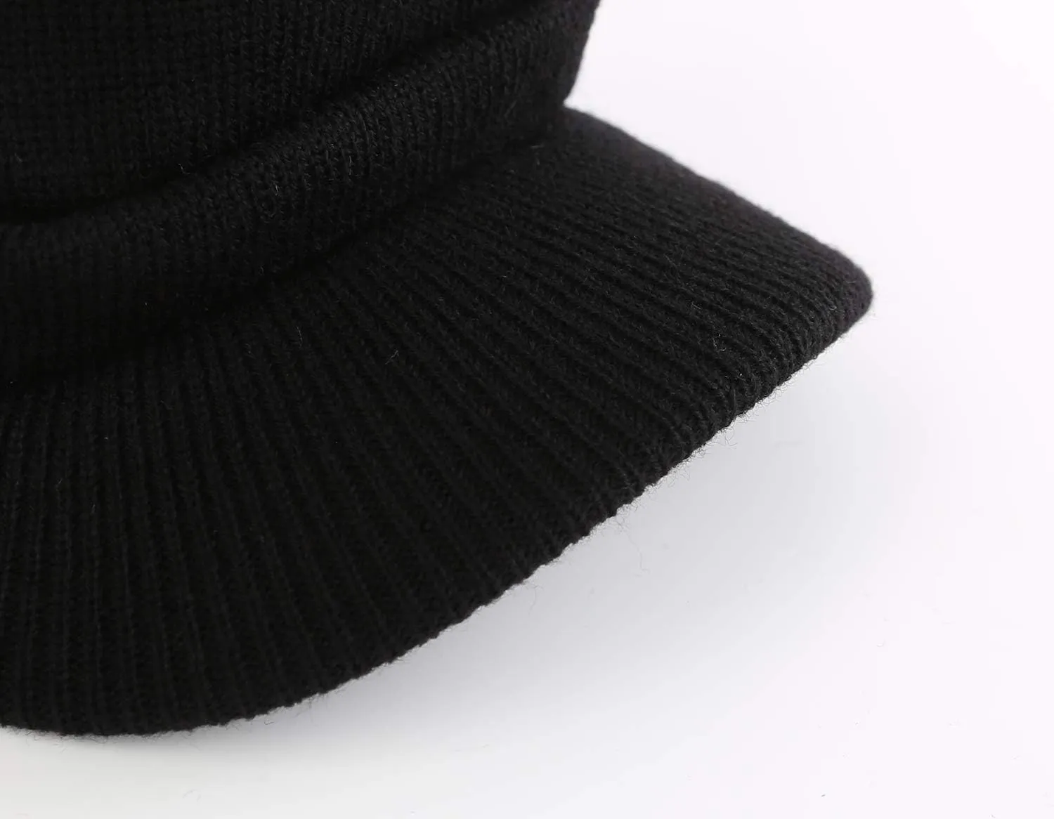Home Prefer Men's Winter Beanie Hat with Brim Warm Double Knit Cuff Beanie Cap