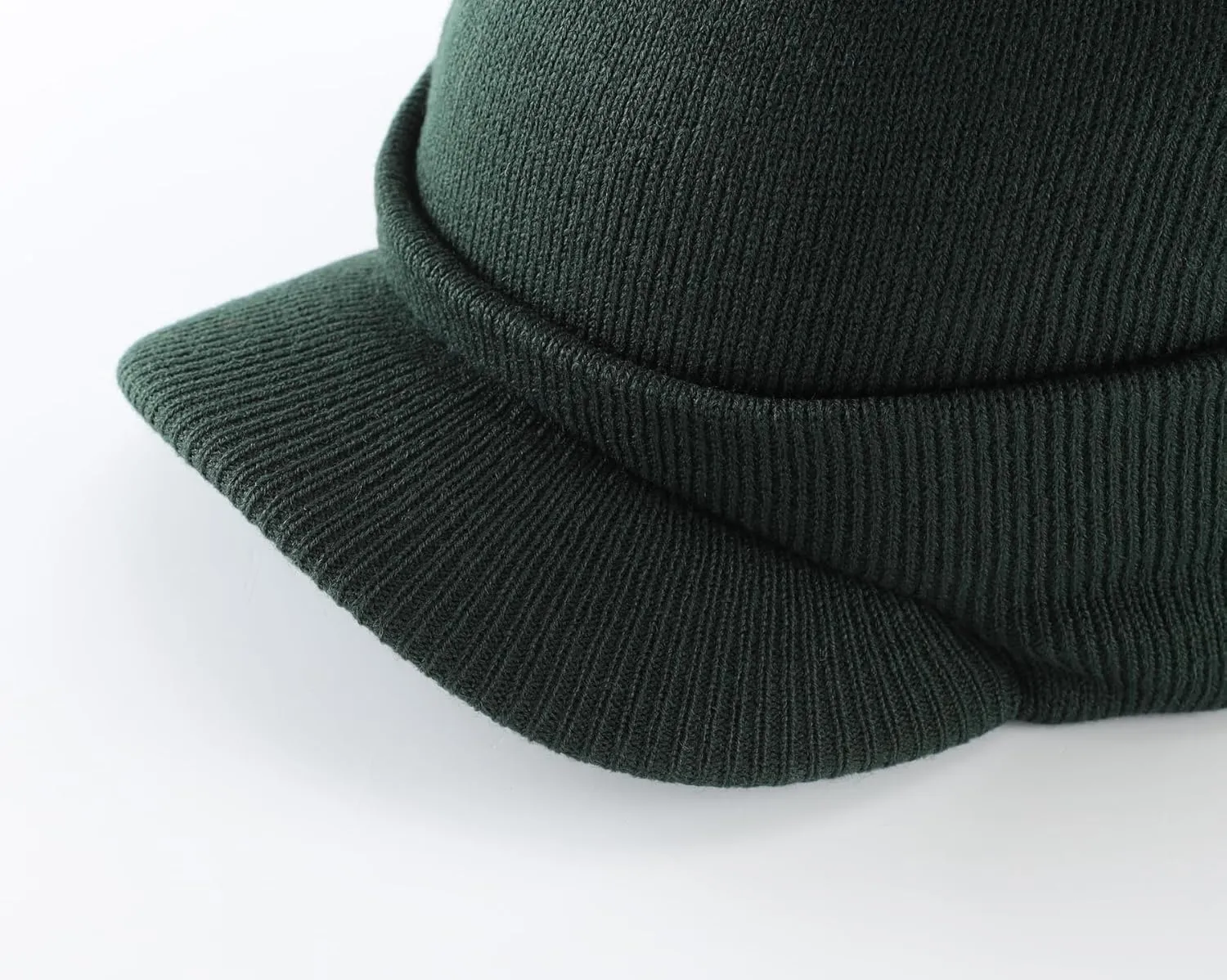 Home Prefer Men's Winter Beanie Hat with Brim Warm Double Knit Cuff Beanie Cap