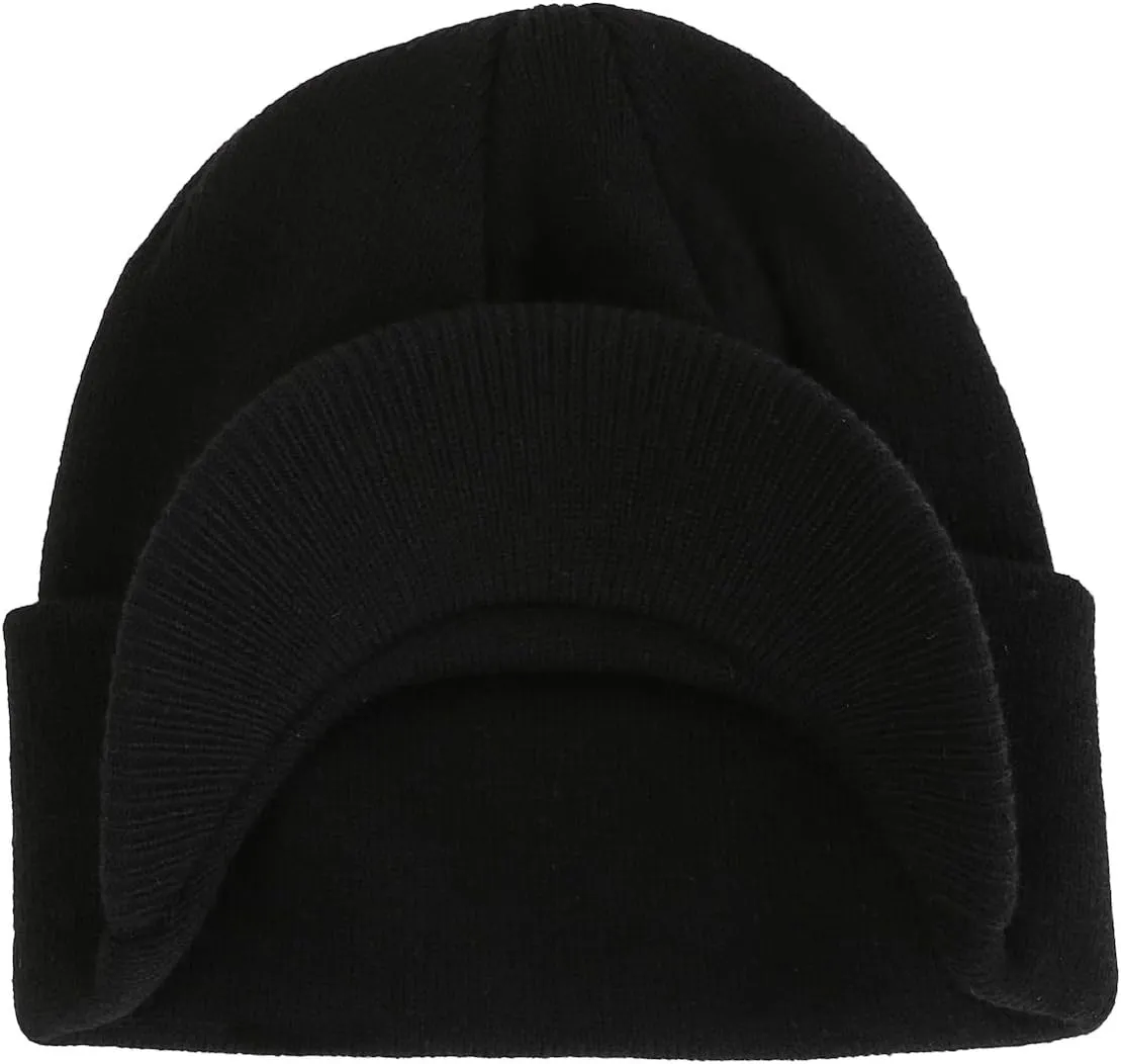 Home Prefer Men's Winter Beanie Hat with Brim Warm Double Knit Cuff Beanie Cap