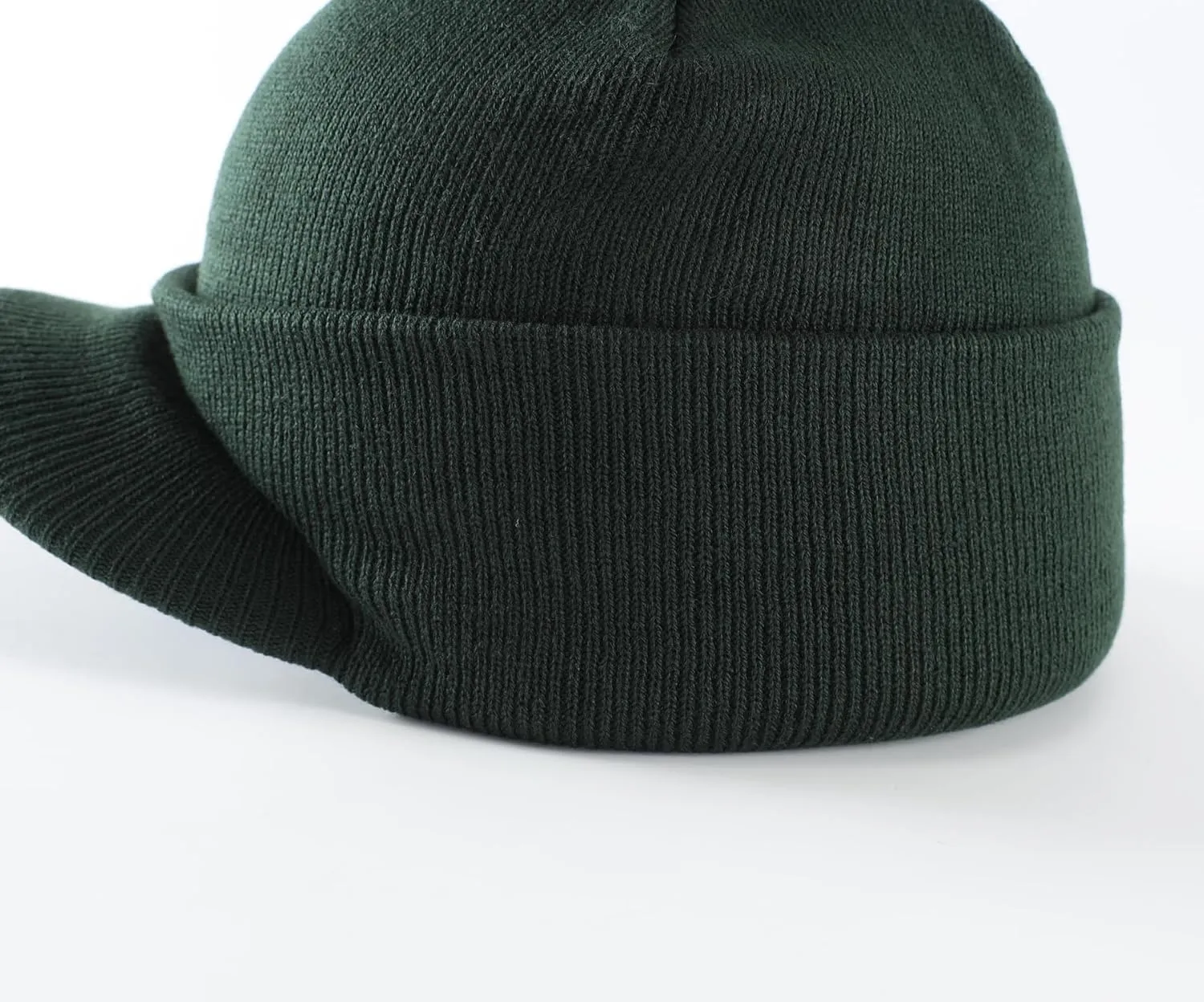 Home Prefer Men's Winter Beanie Hat with Brim Warm Double Knit Cuff Beanie Cap