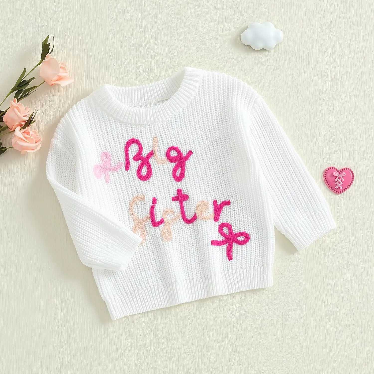 Infant Baby Boy Girl Oversized Knit Sweater Chunky Long Sleeve Pullover Sweater Shirts Warm Fall Winter Tops Clothes