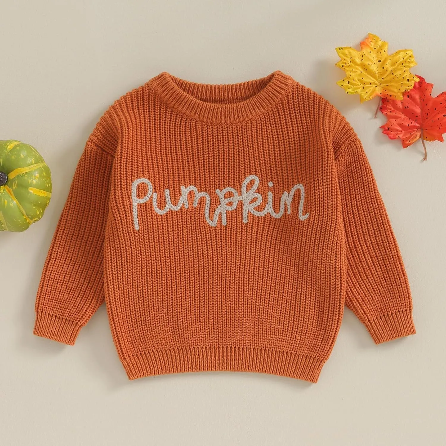 Infant Baby Boy Girl Oversized Knit Sweater Chunky Long Sleeve Pullover Sweater Shirts Warm Fall Winter Tops Clothes