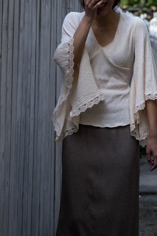 Ivory Kimono Sleeve Summer Blouse