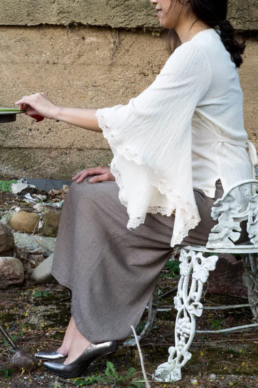 Ivory Kimono Sleeve Summer Blouse