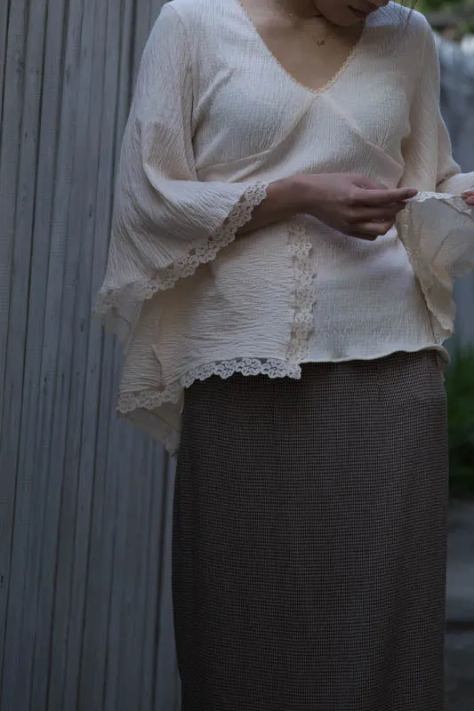 Ivory Kimono Sleeve Summer Blouse