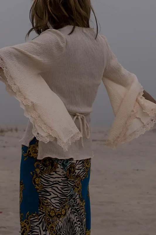 Ivory Kimono Sleeve Summer Blouse