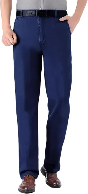 Jett Jeans for Older Men, JettJeans3-Men's Classic Straight Fit Stretch Jeans, Snug Fit & Move with Ease
