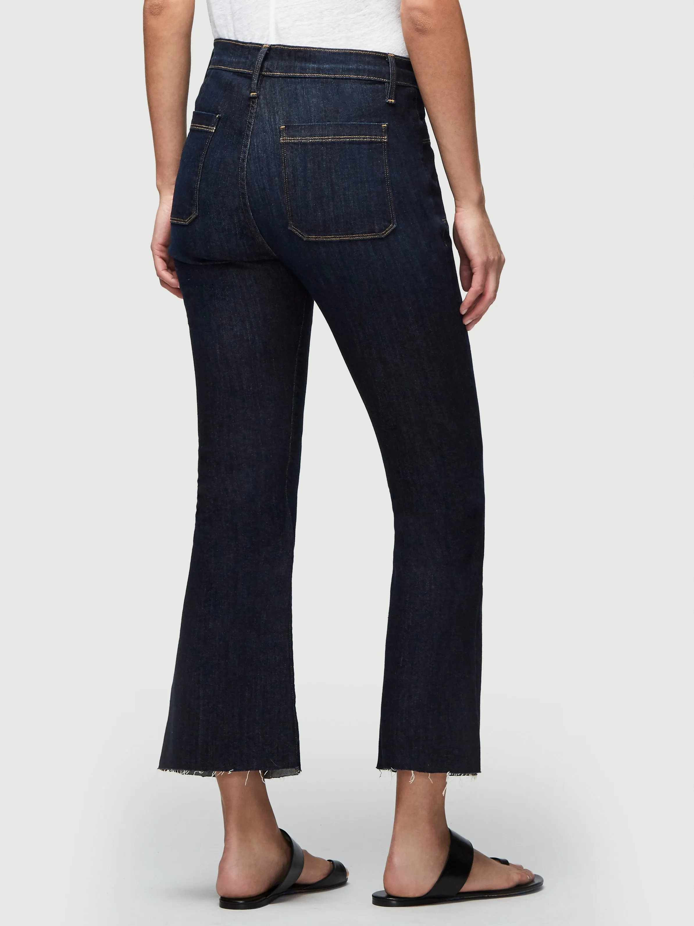 Le Bardot Crop Flare Raw Edge -- Sutherland