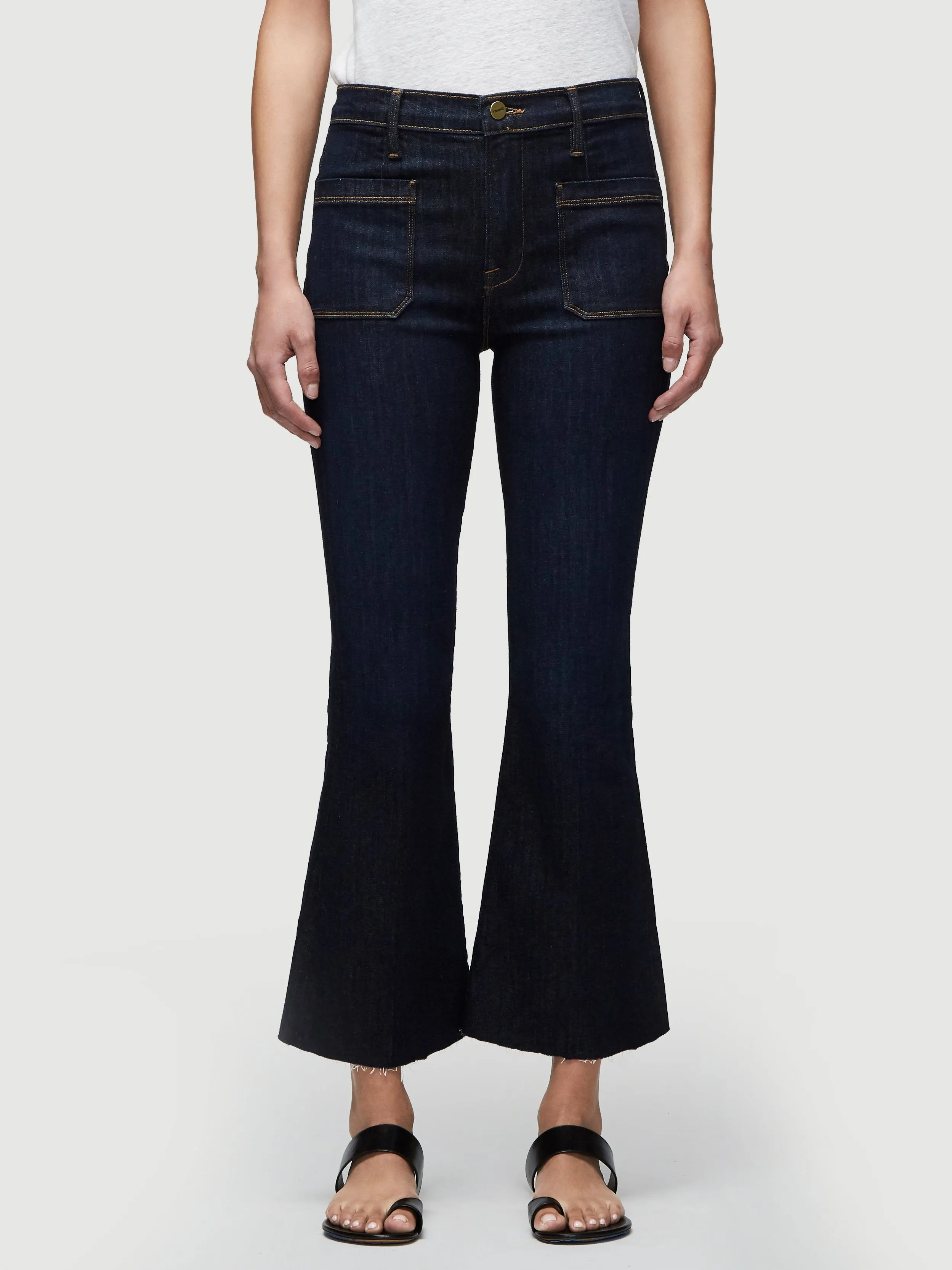 Le Bardot Crop Flare Raw Edge -- Sutherland