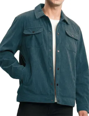 Men's Corduroy Coat Jacket Casual Sports Slim Fit Winter Warm Fleece Overcoat