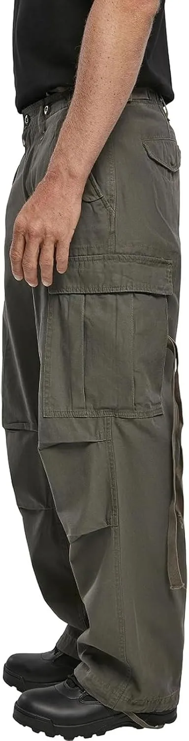Men's Cotton Loose-fit Vintage Washed Look Multi Pocket Casual Cargo