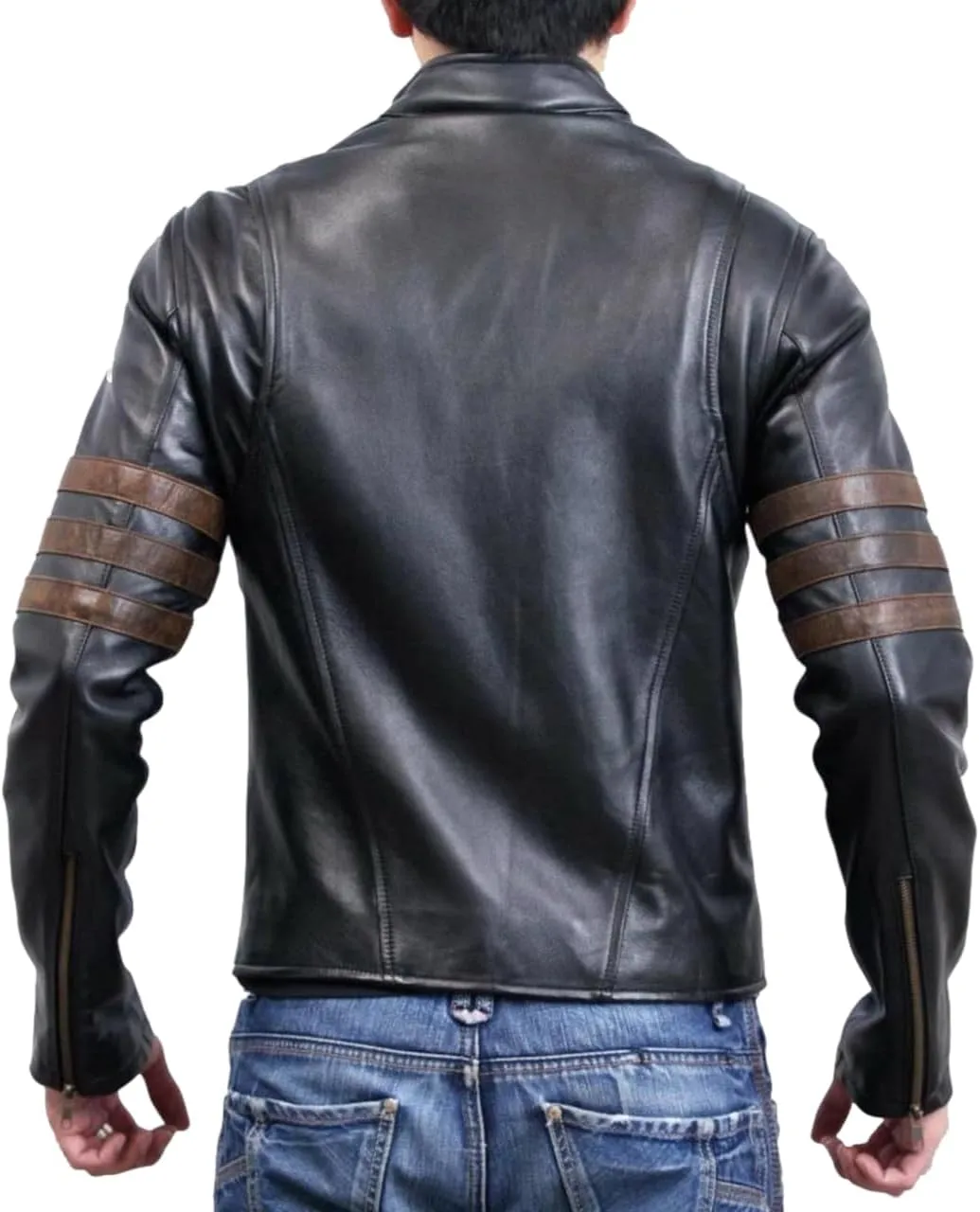 Men's Genuine Lambskin Leather Classic Slim Fit Biker Style Motorcycle Jackets For Men MJ044