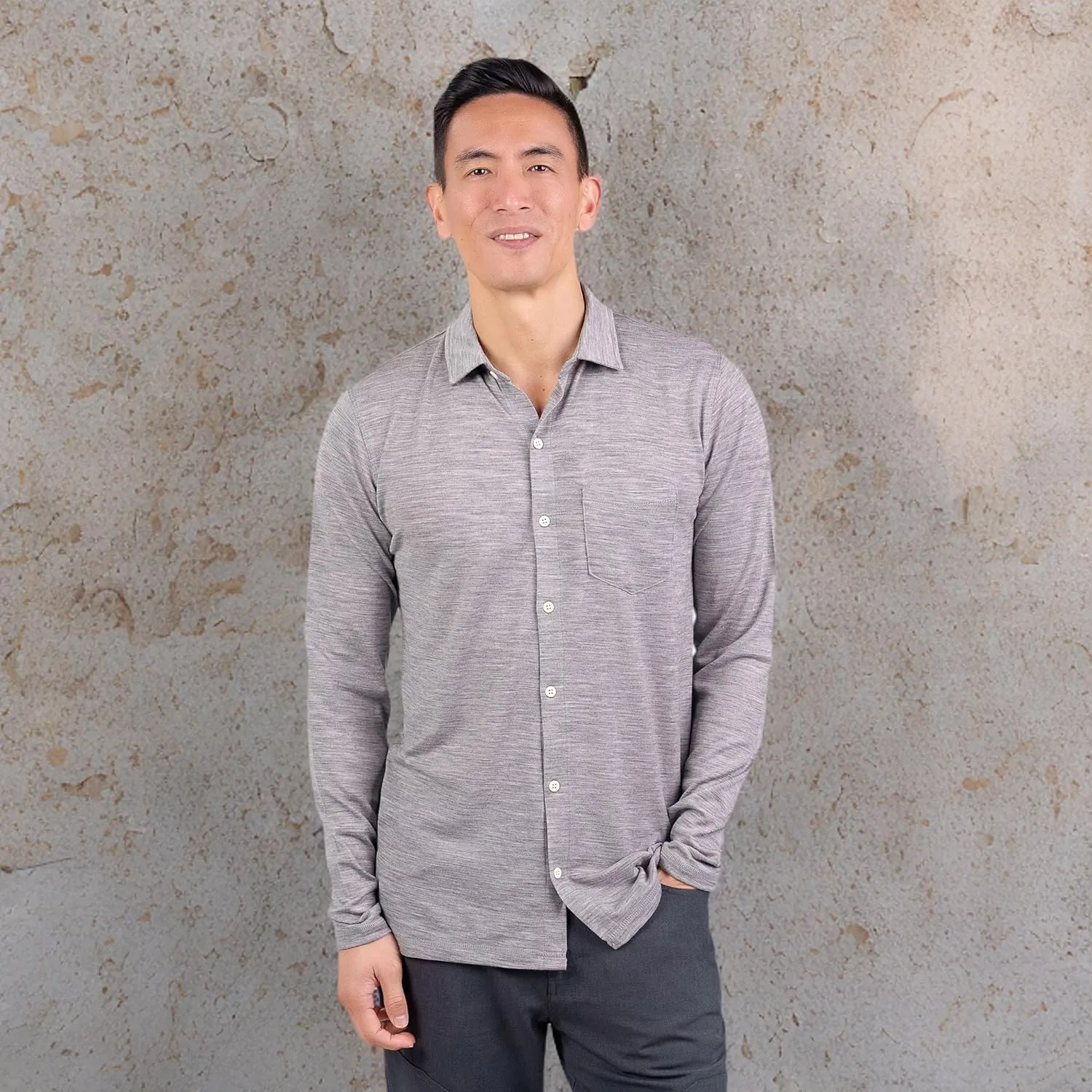 Men's Merino Button-Up by Woolly | RWS Certified | Super Soft, Classic Style, Seattle Designed