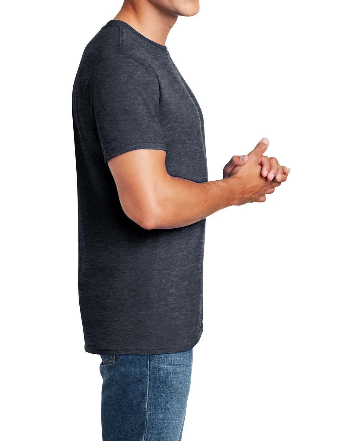 Men's Semi-Fitted Crew Neck Casual Cotton Tee