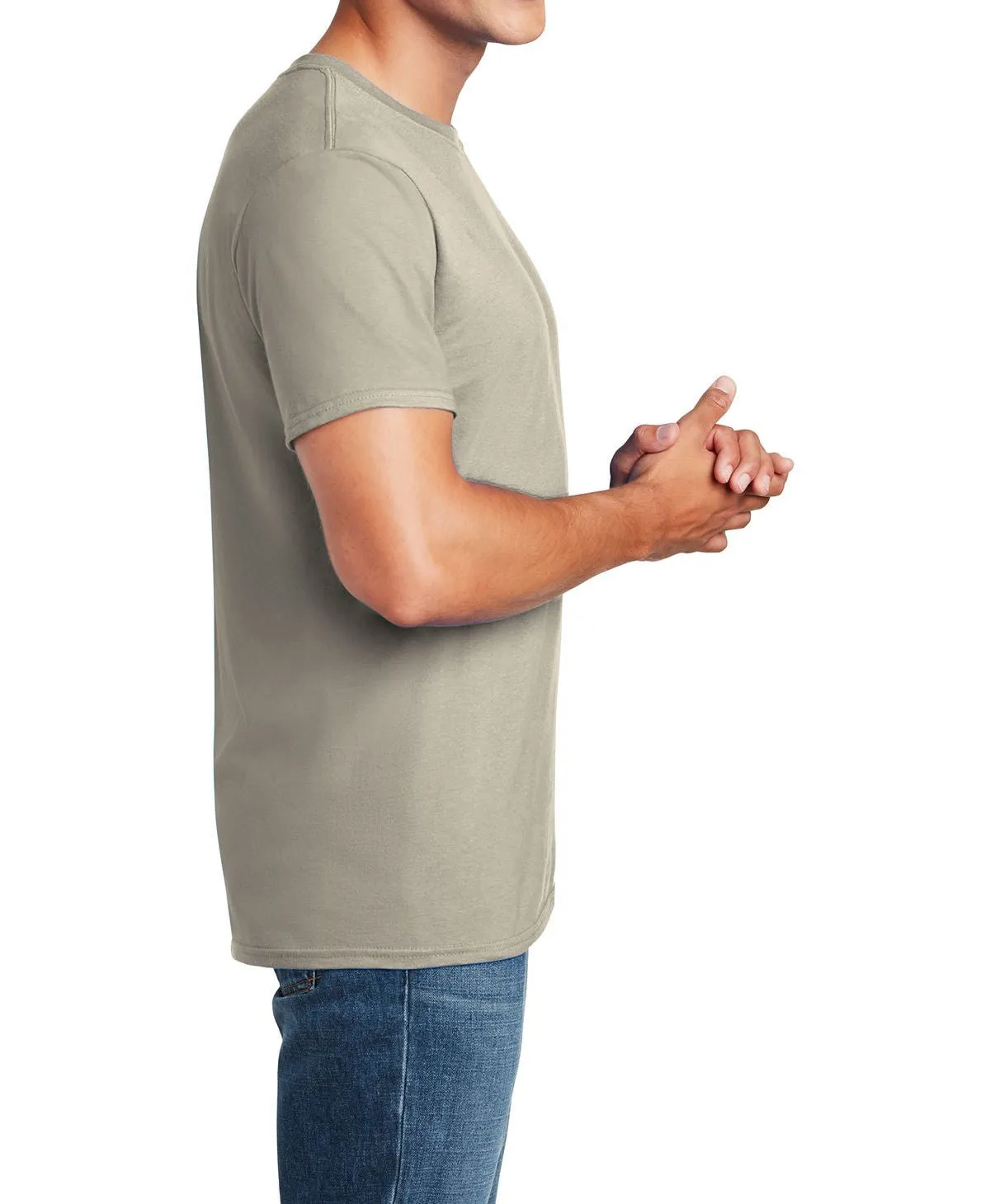 Men's Semi-Fitted Crew Neck Casual Cotton Tee