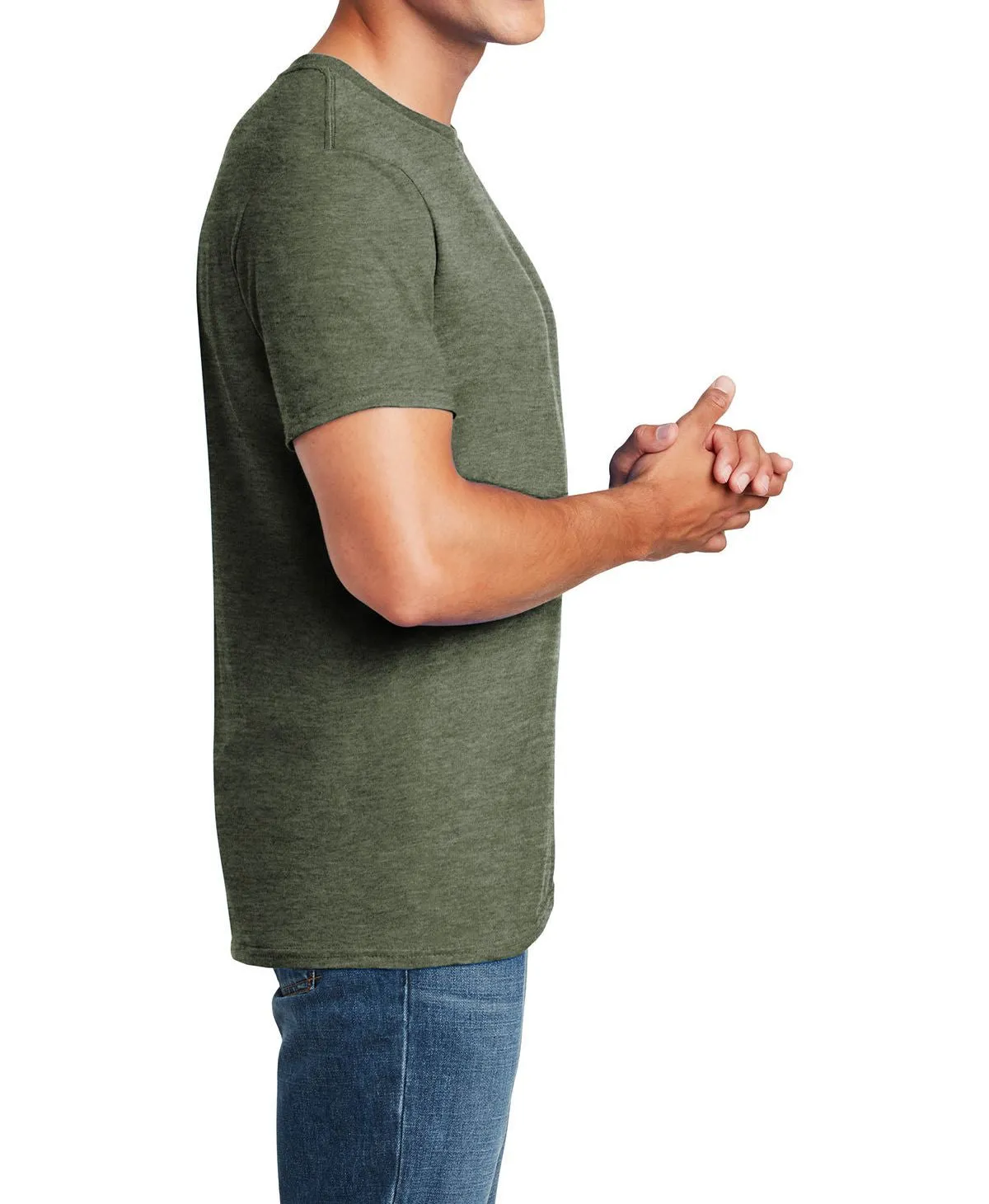 Men's Semi-Fitted Crew Neck Casual Cotton Tee