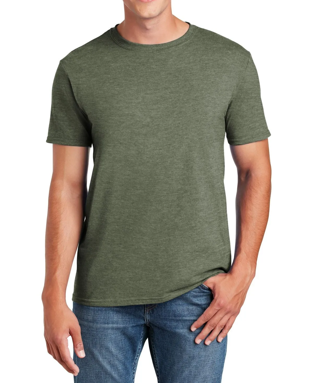 Men's Semi-Fitted Crew Neck Casual Cotton Tee