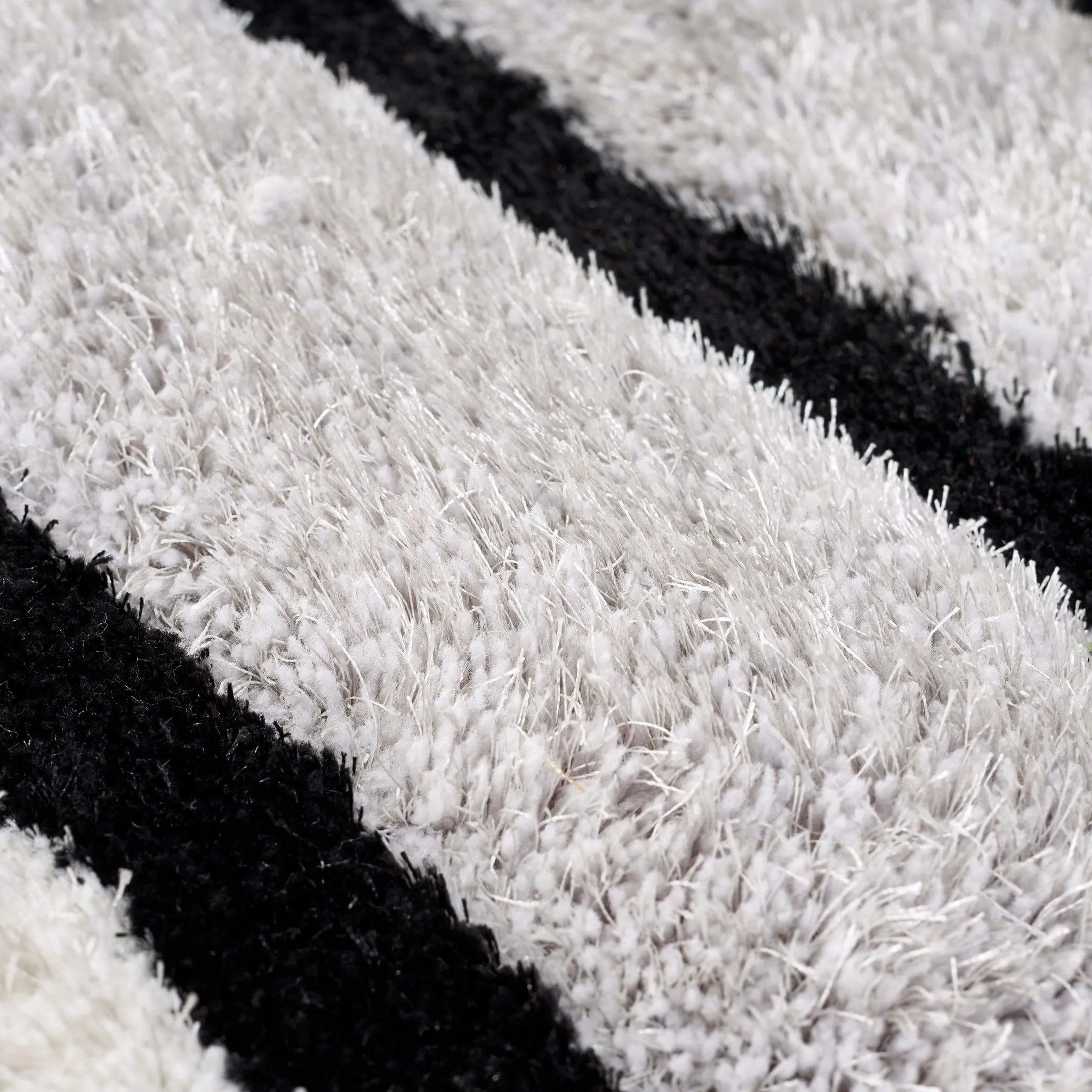 Neutral 3D Geometric Shaggy Rug - Hawaii