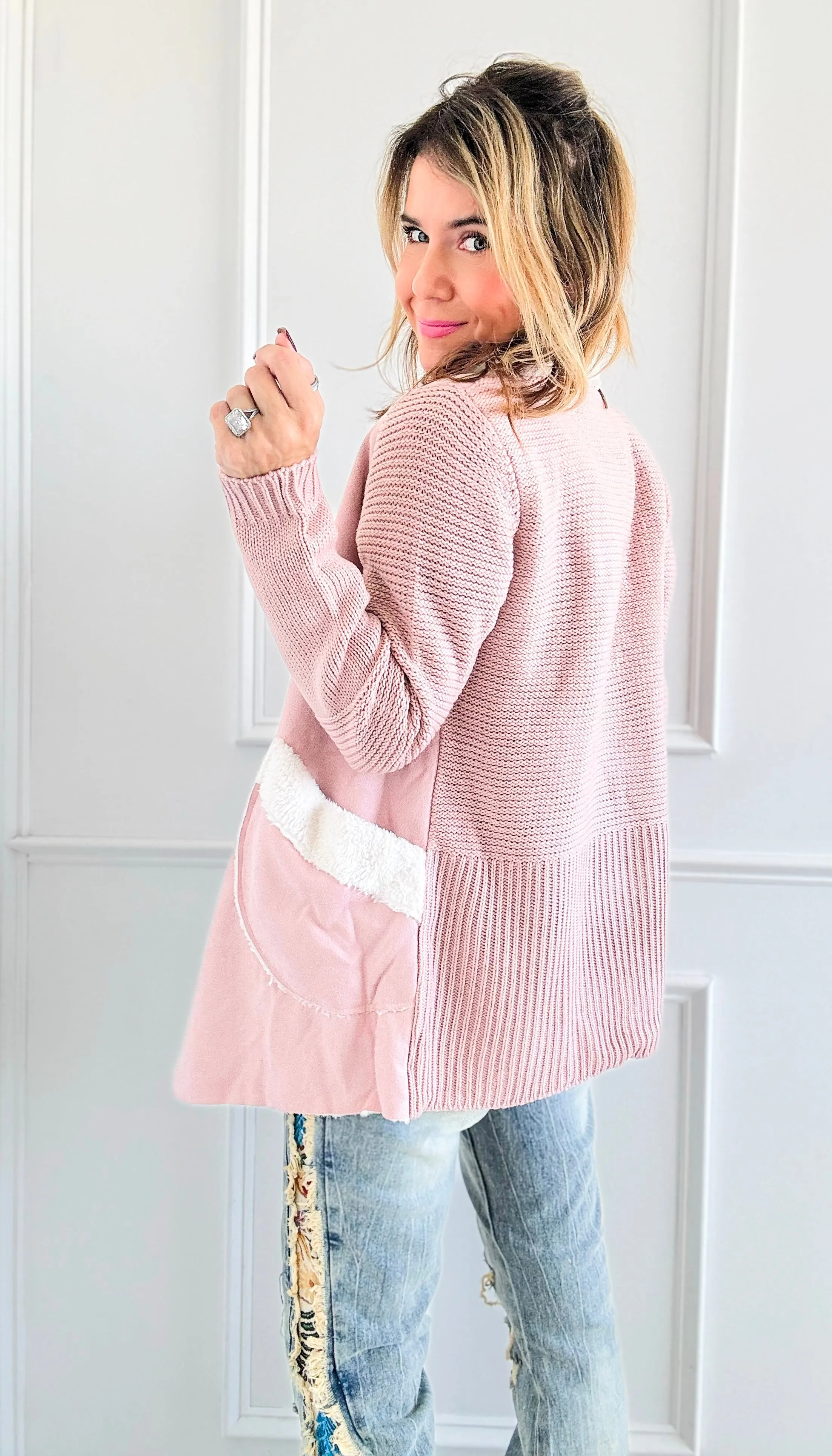 Open Front Sherpa Cardigan