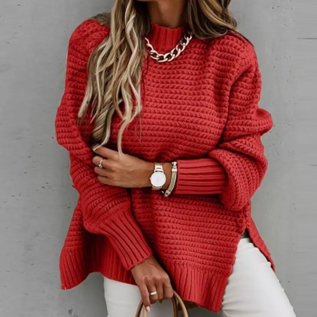 Oversized Sweaters for Women Heathered Long Sleeve Crew Neck Pullover Knit Sweater Casual Fall Tops 2025 Fashion