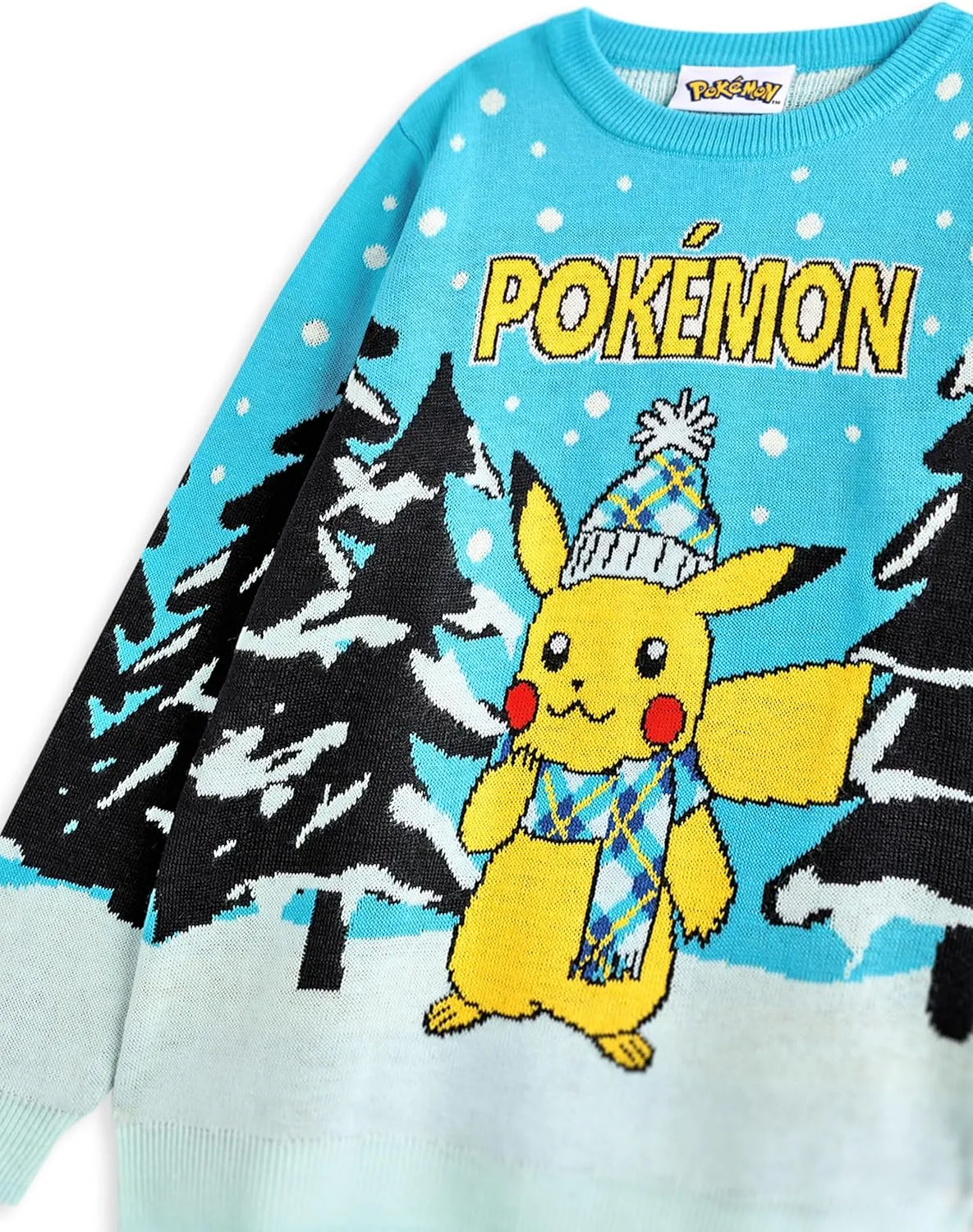 Pokemon Kids Christmas Jumper | Style Options Festive Holiday Pikachu Long Sleeve Knitted Warm Sweater for Children