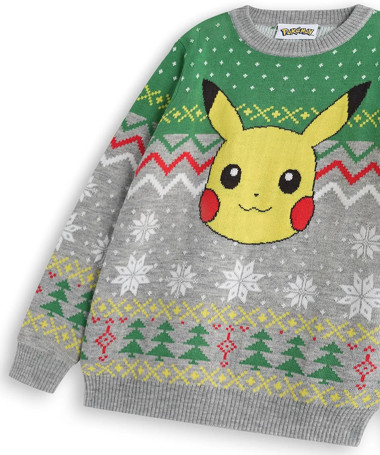 Pokemon Kids Christmas Jumper | Style Options Festive Holiday Pikachu Long Sleeve Knitted Warm Sweater for Children
