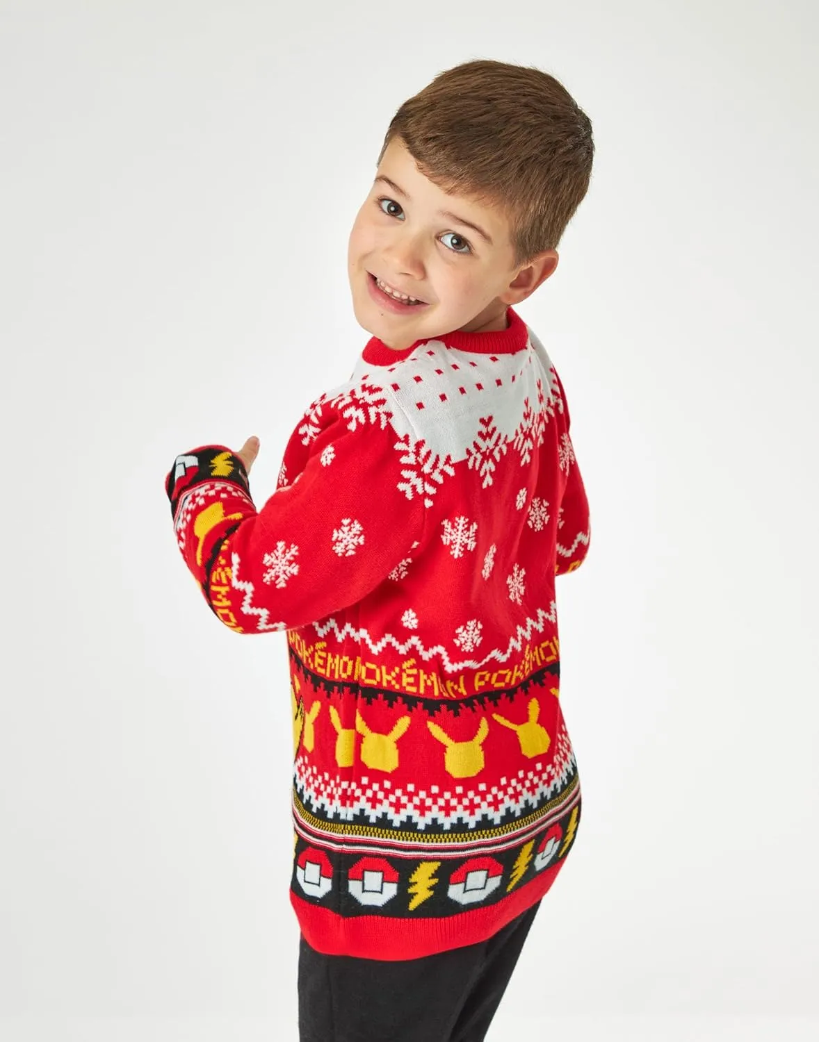 Pokemon Kids Christmas Jumper | Style Options Festive Holiday Pikachu Long Sleeve Knitted Warm Sweater for Children