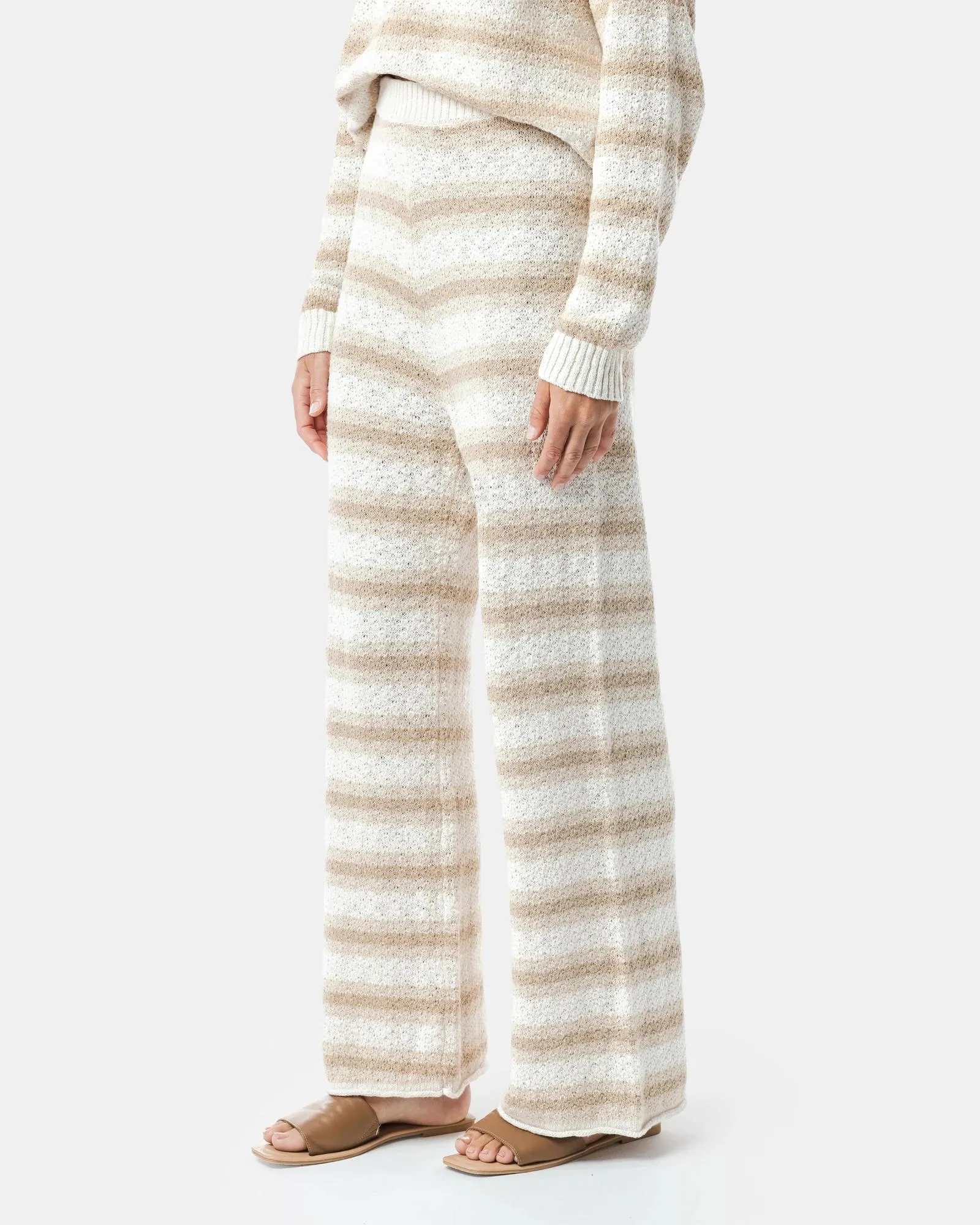 popular  Knit Wide Leg Pants - Piping Hot
